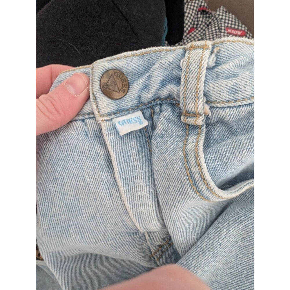 Vintage 90s Baby Guess Light Wash Denim Jeans Snap Button Side Zip 2T - Picture 8 of 10
